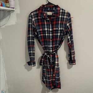 Universal Thread Red and Blue Plaid Midi Dress